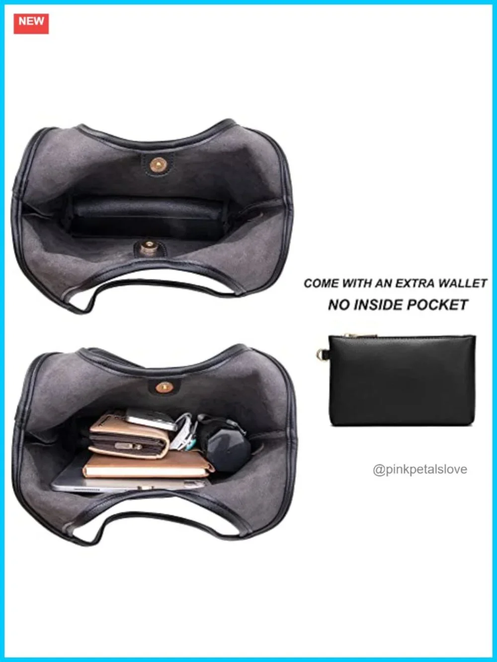 Soft Faux Leather Slouchy Hobo Shoulder Bag Tote